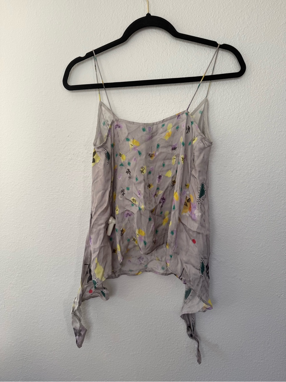 Topshop BOUTIQUE Small Women's Lavender Floral Tie-Front Cami - Picture 4 of 4